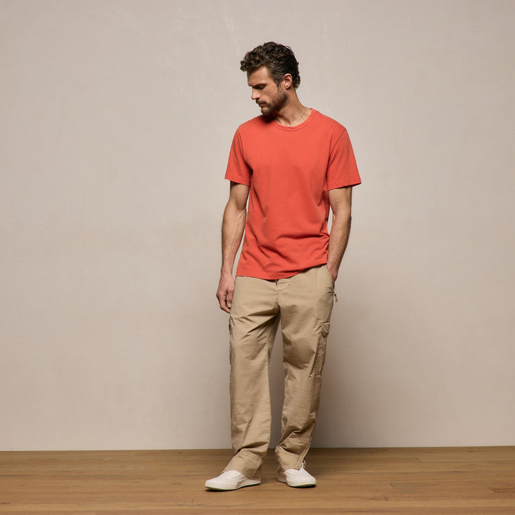 Short Sleeve Crew Neck in Blood Orange Pigment | James Perse Los Angeles