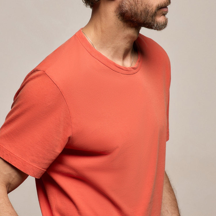 Short Sleeve Crew Neck in Blood Orange Pigment | James Perse Los Angeles