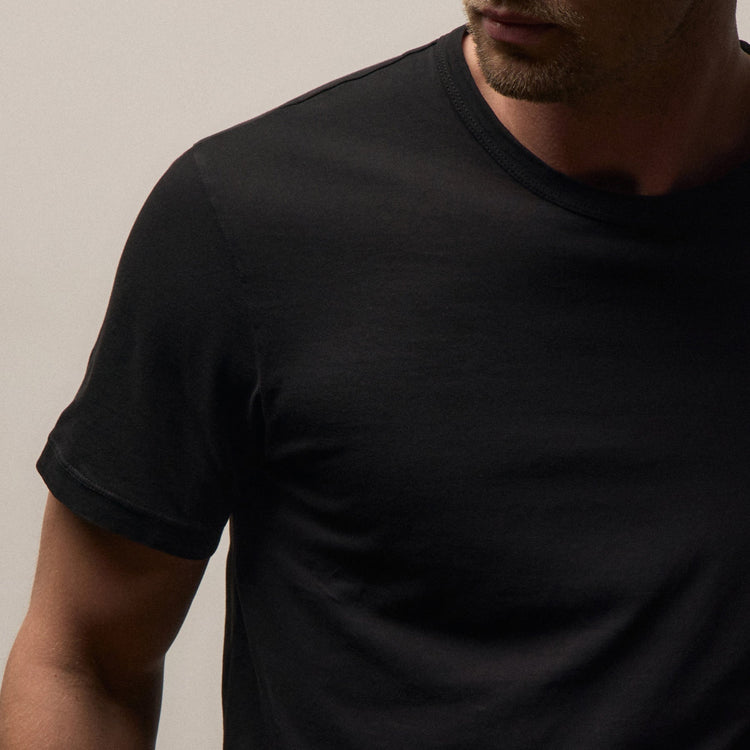 Short Sleeve Crew Neck in Black | James Perse Los Angeles