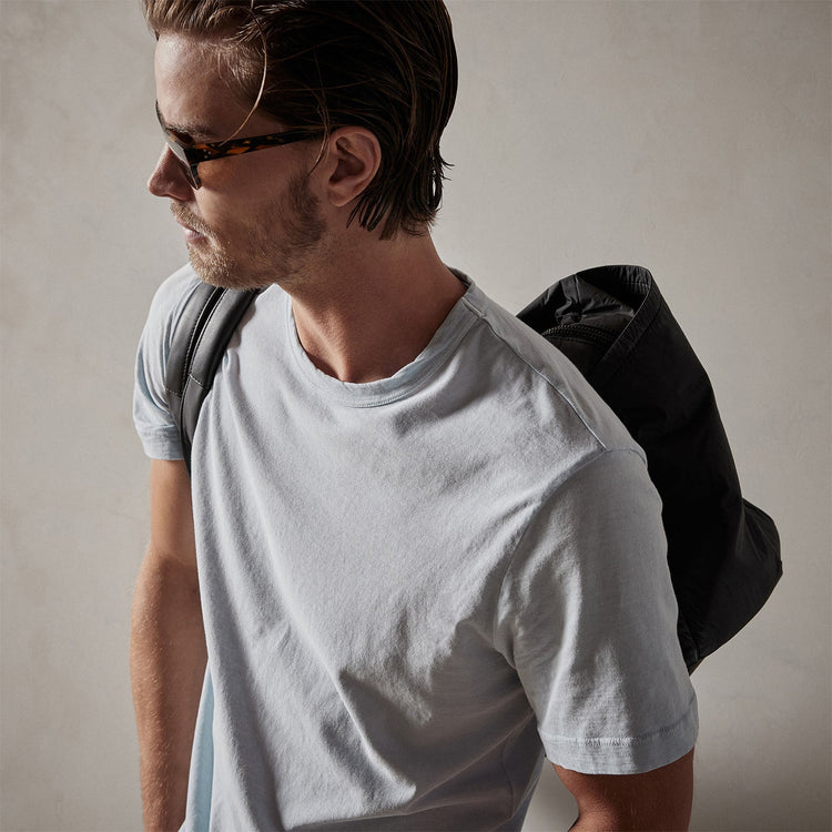 Short Sleeve Crew Neck in Baby Blue Pigment | James Perse Los Angeles