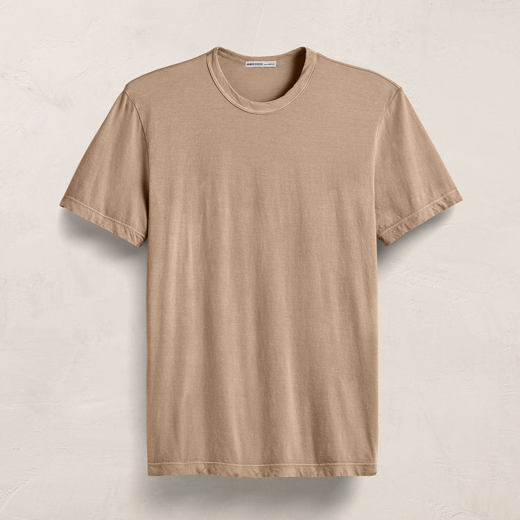 Short Sleeve Crew Neck in Coffee Pigment | James Perse Los Angeles FLAT