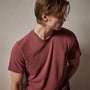 Short Sleeve Crew Neck in Claret Pigment | James Perse Los Angeles