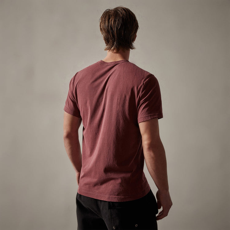Short Sleeve Crew Neck in Claret Pigment | James Perse Los Angeles