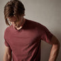 Short Sleeve Crew Neck in Claret Pigment | James Perse Los Angeles