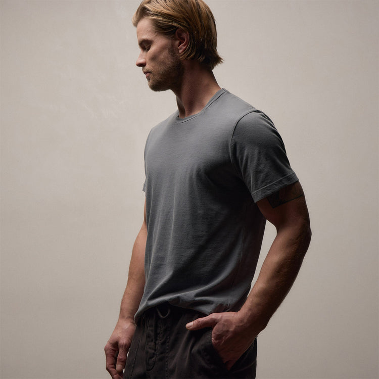 Short Sleeve Crew Neck in Cavalry Pigment | James Perse Los Angeles