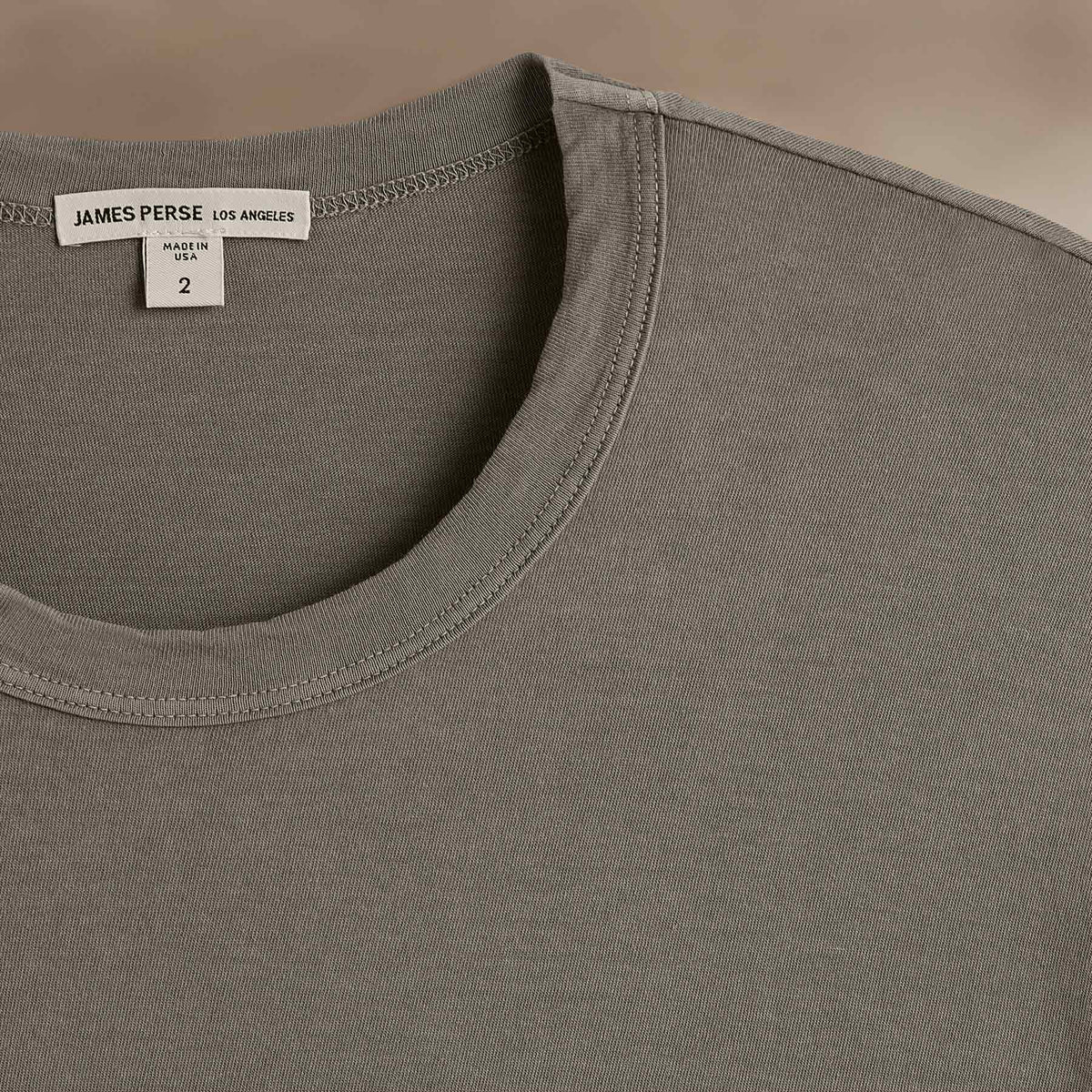 Short Sleeve Crew Neck in Coyote Pigment | James Perse Los Angeles