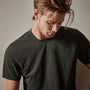Short Sleeve Crew Neck in Dark Olive Pigment | James Perse Los Angeles