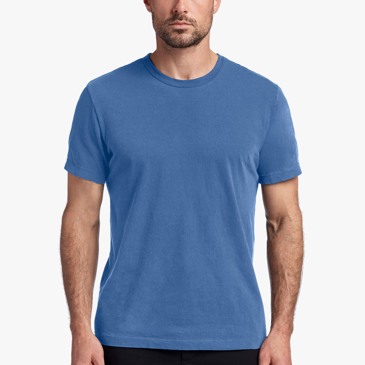 Short Sleeve Crew Neck in Electric Blue Pigment | James Perse Los Angeles