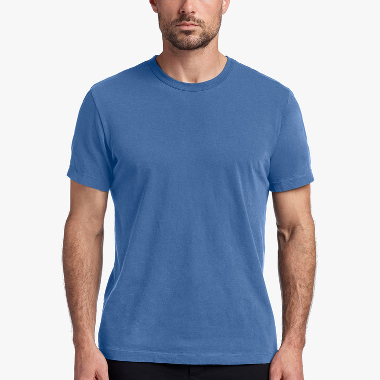 Short Sleeve Crew Neck in Electric Blue Pigment | James Perse Los Angeles