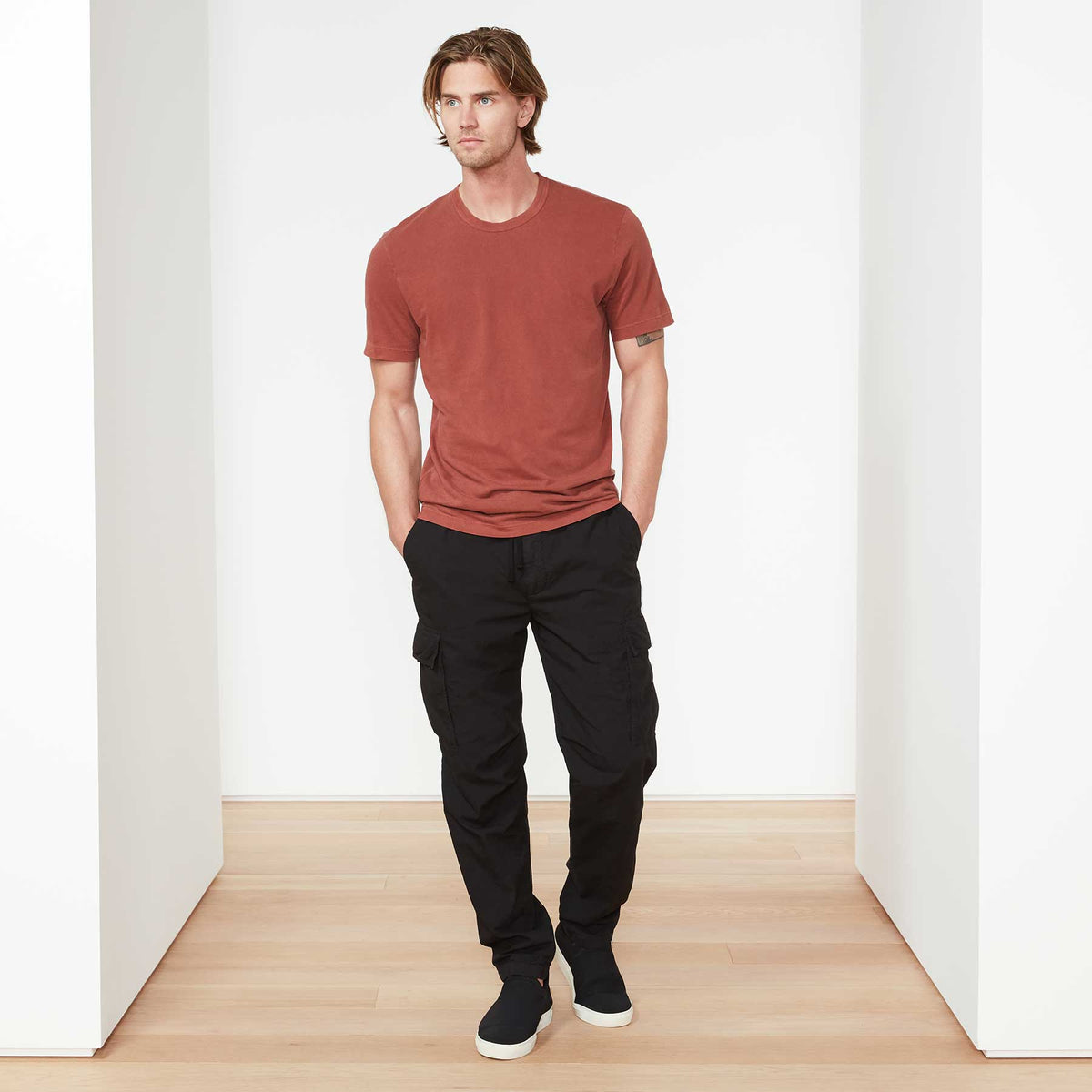 Short Sleeve Crew Neck In Ember Pigment | James Perse Los Angeles