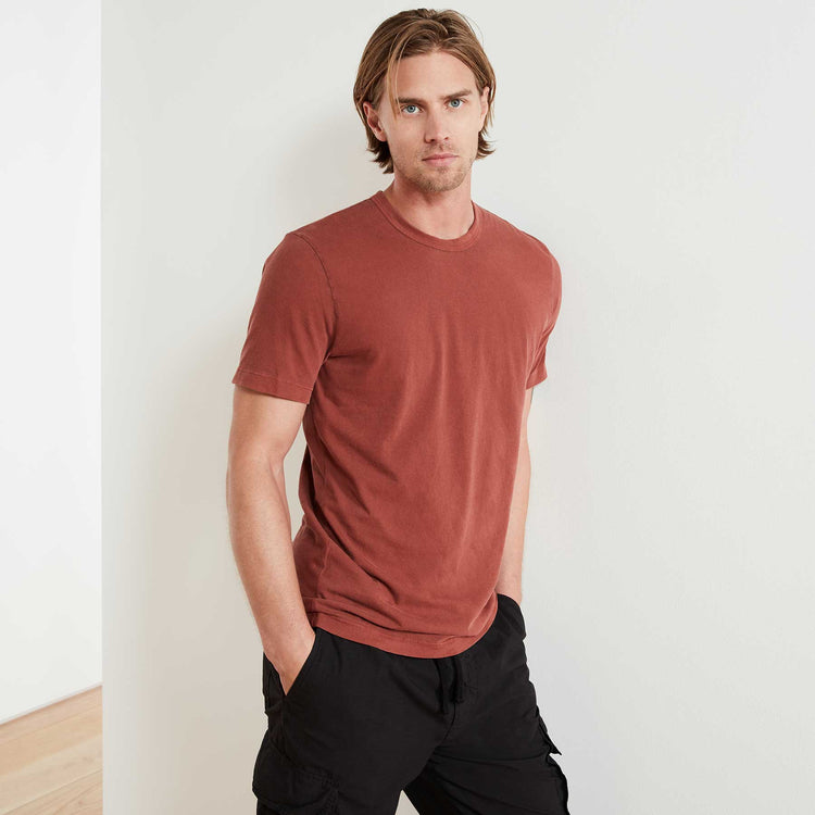 Short Sleeve Crew Neck in Ember Pigment | James Perse Los Angeles