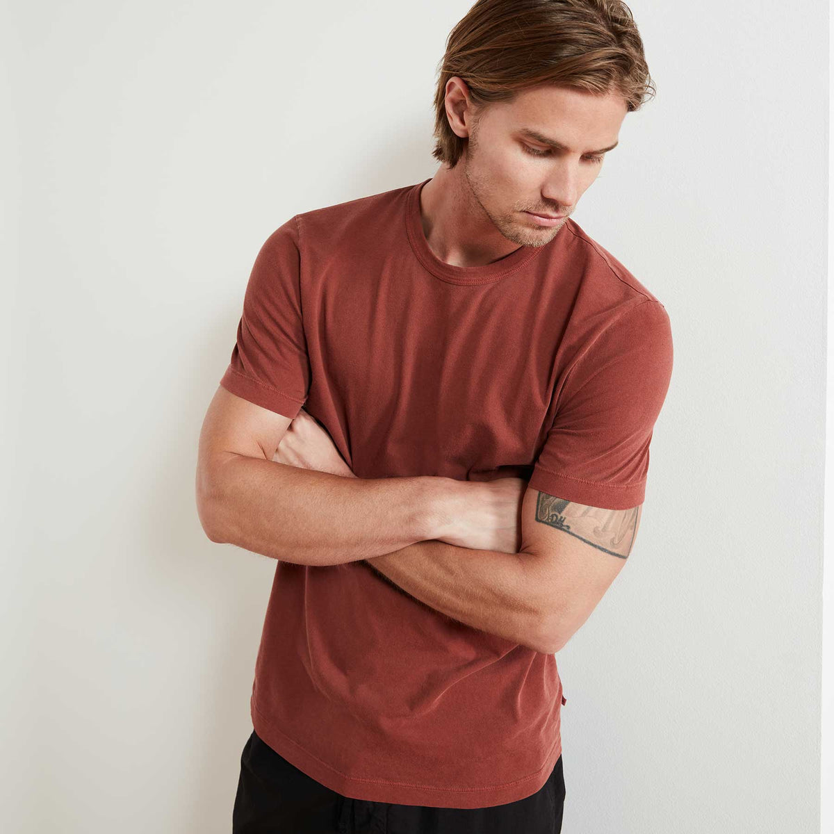 Short Sleeve Crew Neck In Ember Pigment | James Perse Los Angeles