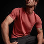 Short Sleeve Crew Neck in Fire Brick Pigment | James Perse Los Angeles