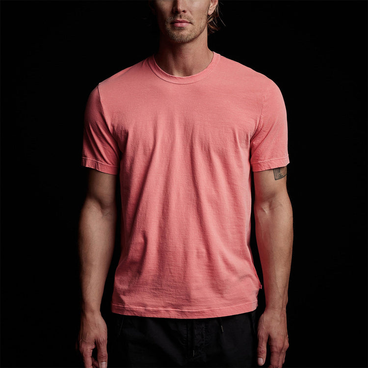 Short Sleeve Crew Neck in Flamingo Pigment | James Perse Los Angeles