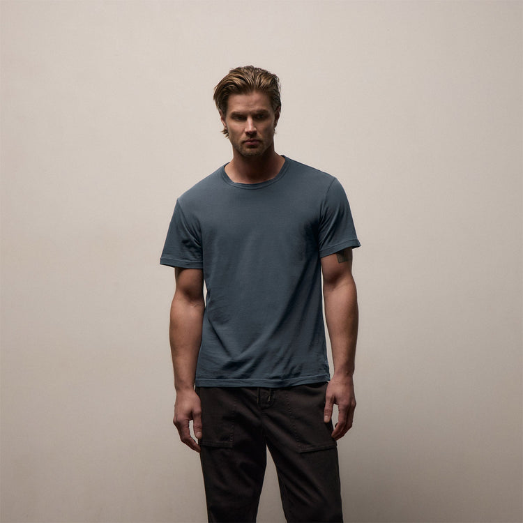 Short Sleeve Crew Neck in Lake Pigment | James Perse Los Angeles