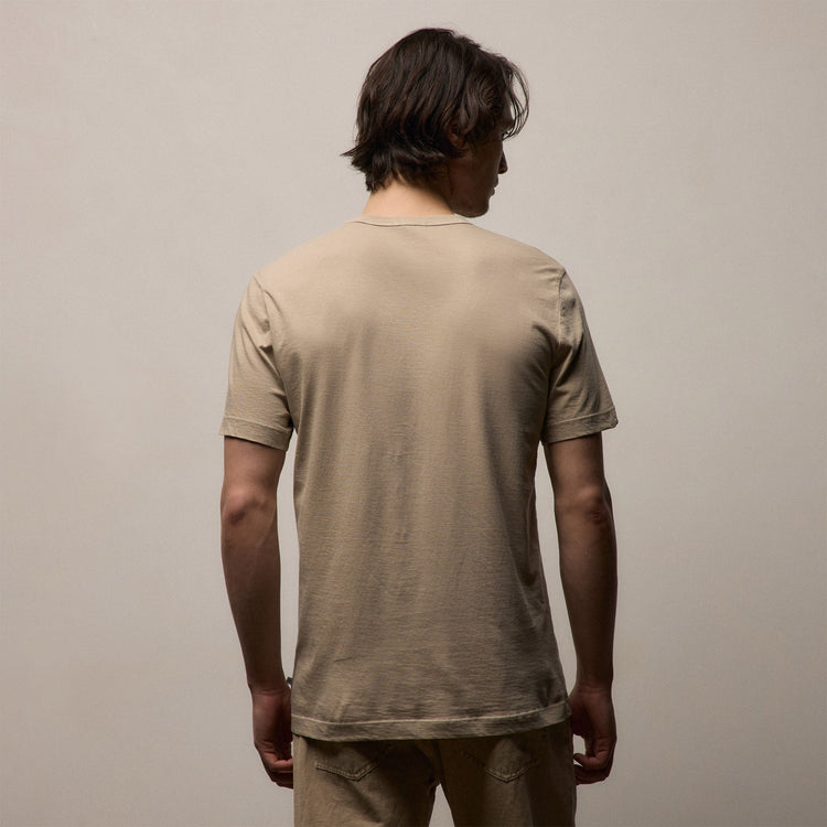Short Sleeve Crew Neck in Light Khaki Pigment | James Perse Los Angeles