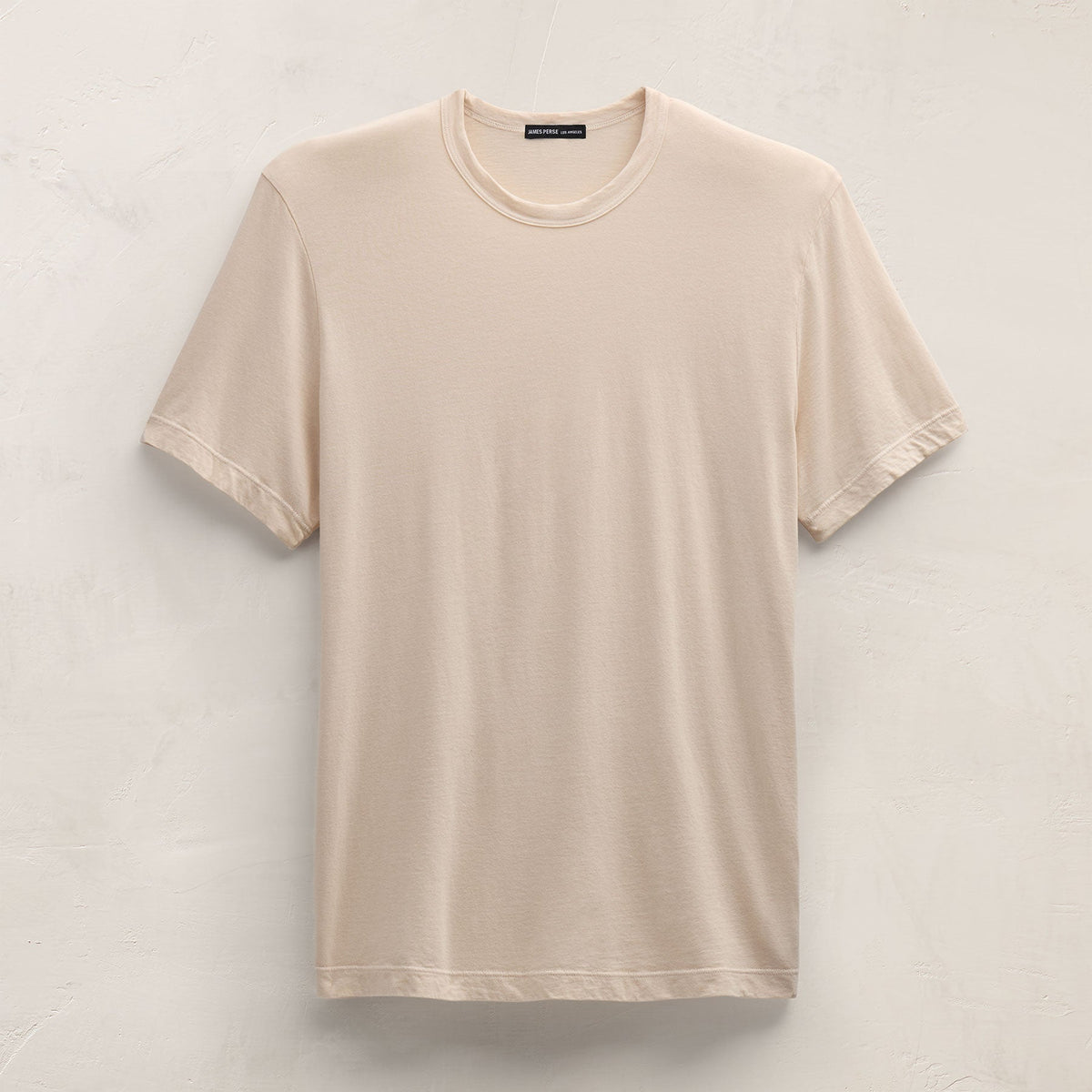 Short Sleeve Crew Neck in Latte Pigment FLAT | James Perse Los Angeles FLAT