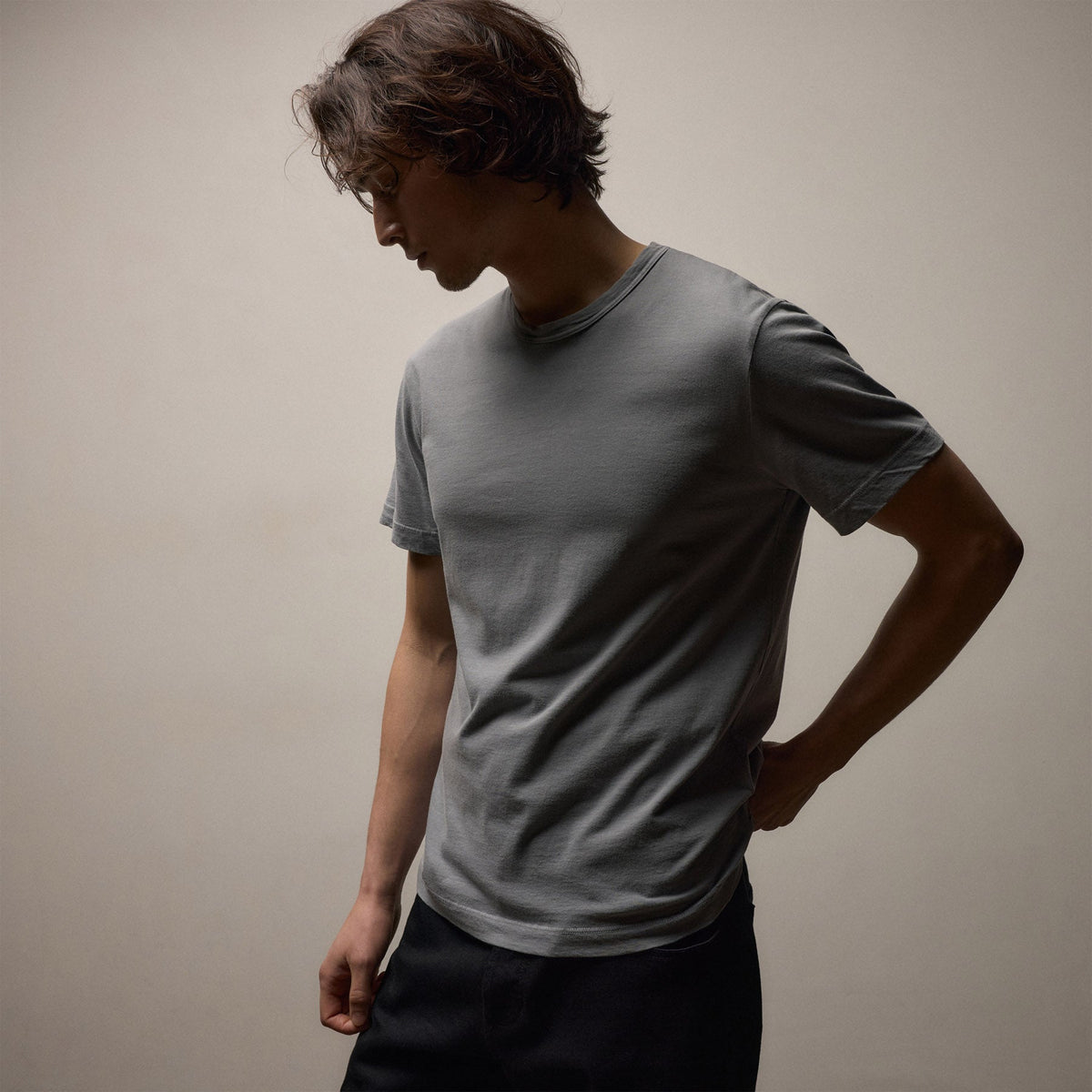 Short Sleeve Crew Neck in Ore Pigment | James Perse Los Angeles