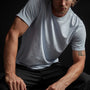 Short Sleeve Crew Neck in Powder Blue Pigment | James Perse Los Angeles