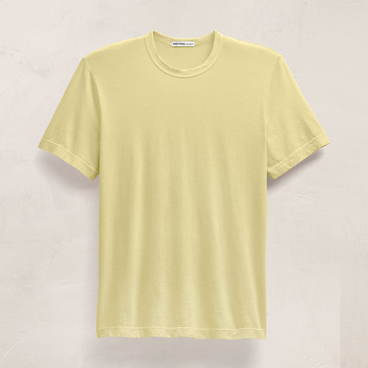 Short Sleeve Crew Neck in Yellow Cake Pigment | James Perse Los Angeles