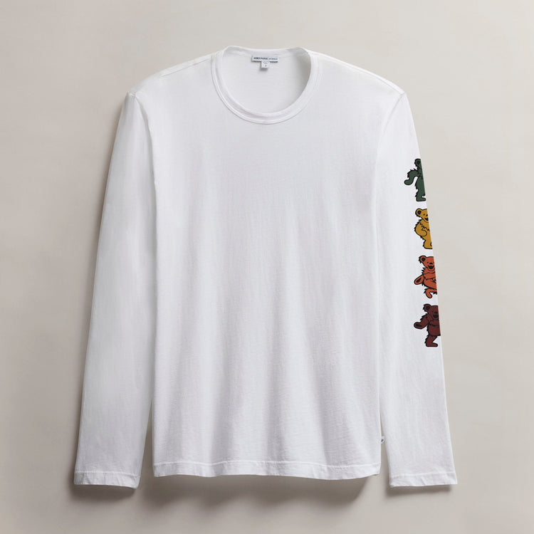 Men's Grateful Dead Long Sleeve Color Bears in White/Black | James Perse Los Angeles