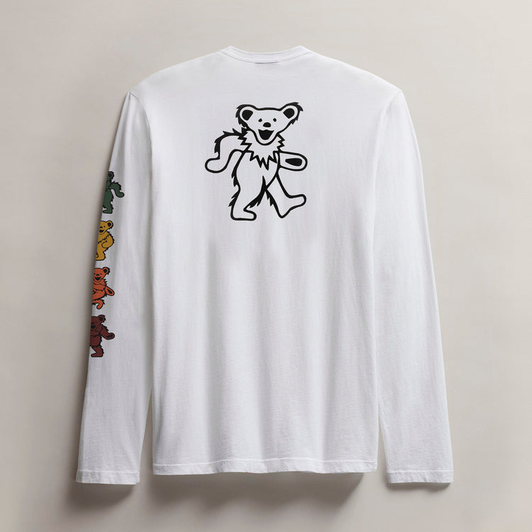 Men's Grateful Dead Long Sleeve Color Bears in White/Black | James Perse Los Angeles
