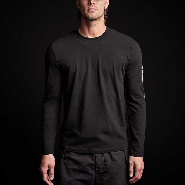 Long Sleeve Crew Neck in Black | James Perse Los Angeles 