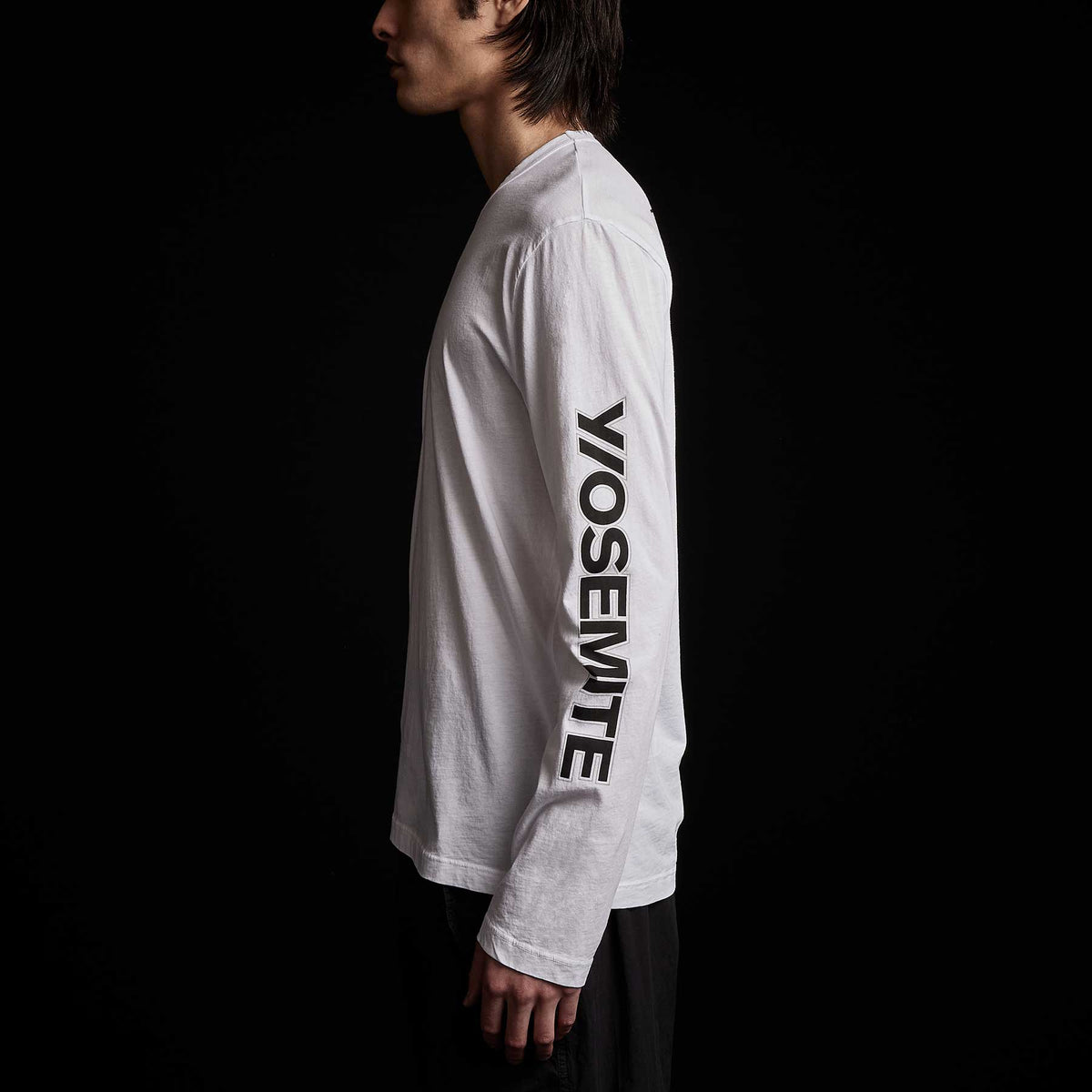 Long Sleeve Crew Neck in White | James Perse Los Angeles 