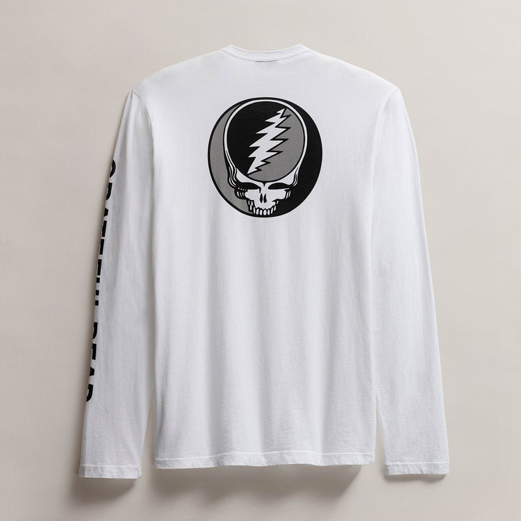 Men's Grateful Dead Long Sleeve in White/Black | James Perse Los Angeles