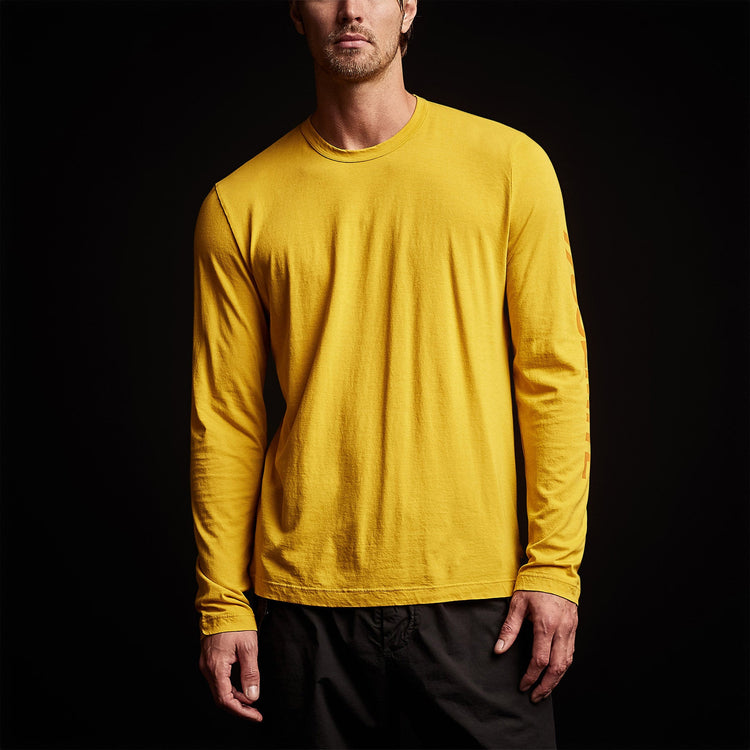 Long Sleeve Crew Neck Y/ Circle Mtn in Crocus Yellow | James Perse Los Angeles