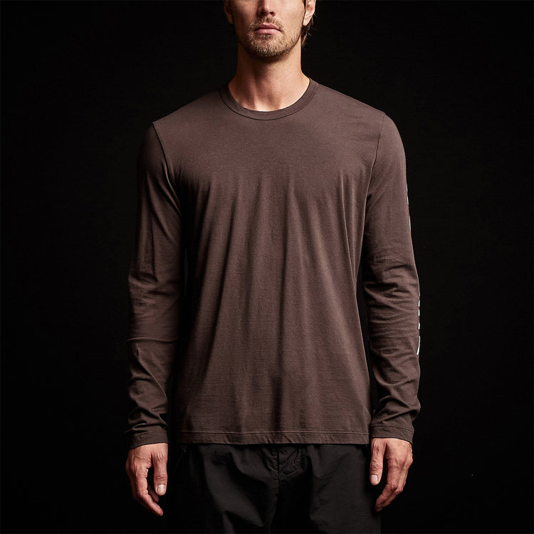 Long Sleeve Crew Neck Y/ Circle Mtn in Porcupine | James Perse Los Angeles