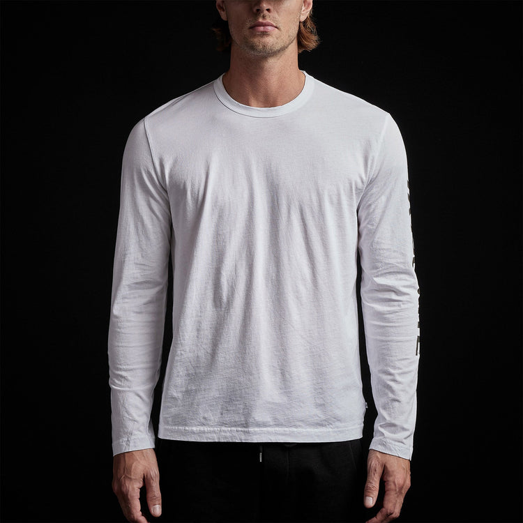 Long Sleeve Crew Neck Ca Yosemite in White | James Perse Los Angeles