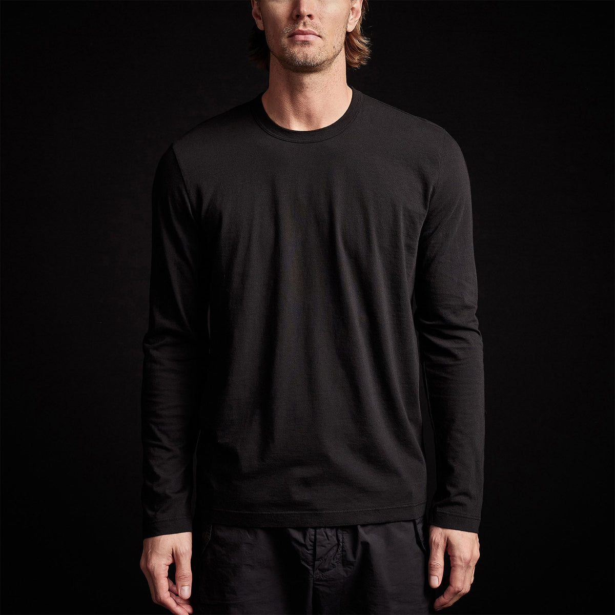 long sleeve crew neck yosemite hiking black mlj3351vj | James Perse Los Angeles 
