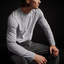 Long Sleeve Crew Neck in Blue Fog Pigment | James Perse Los Angeles