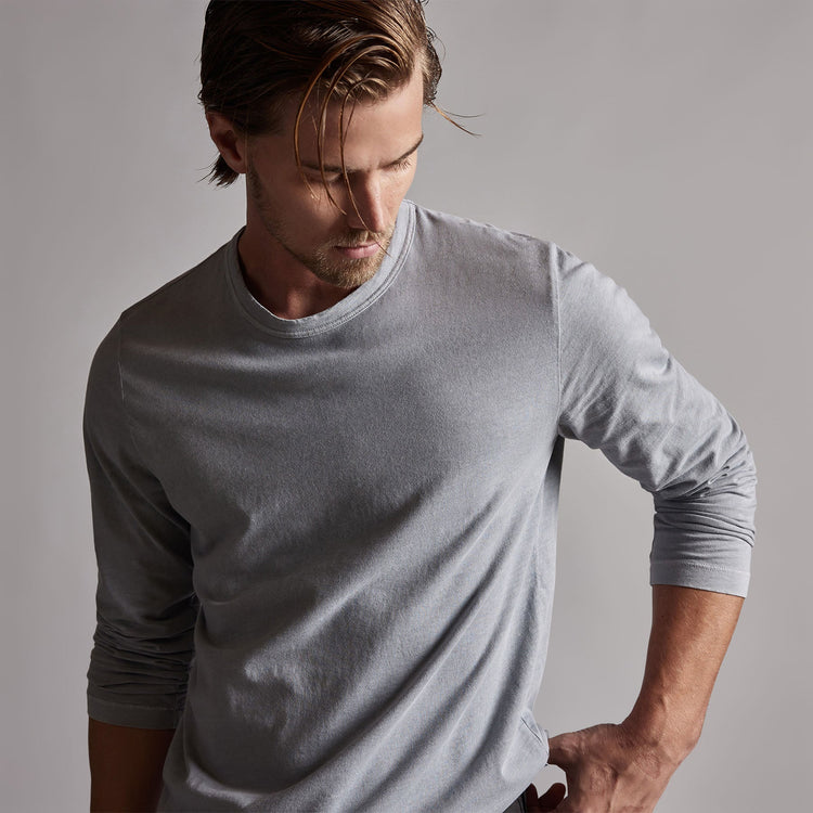 Long Sleeve Crew Neck in Breeze Pigment | James Perse Los Angeles