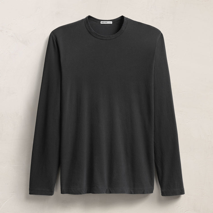 Long Sleeve Crew Neck in Carbon | James Perse Los Angeles