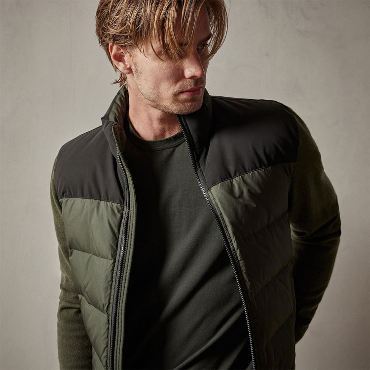 Long Sleeve Crew Neck in Dark Olive Pigment | James Perse Los Angeles