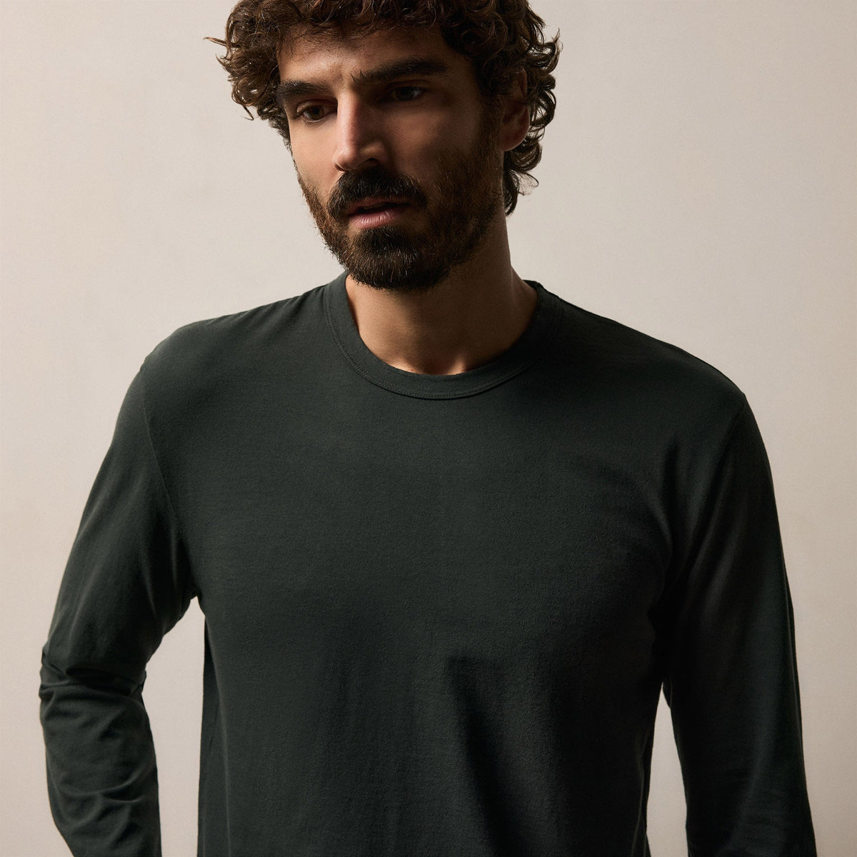 Long Sleeve Crew Neck in Fern | James Perse Los Angeles