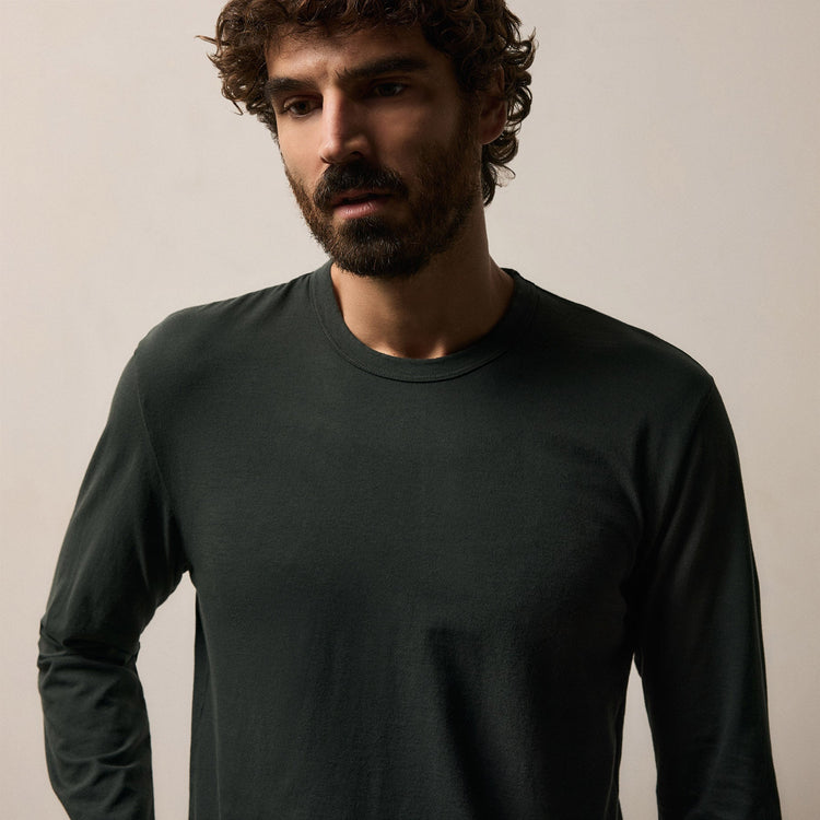 Long Sleeve Crew Neck in Fern | James Perse Los Angeles