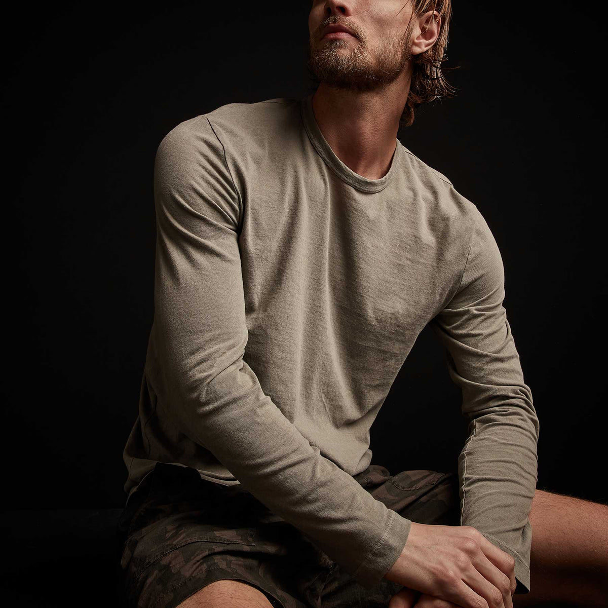 Long Sleeve Crew Neck - Greystone Pigment | James Perse Los Angeles