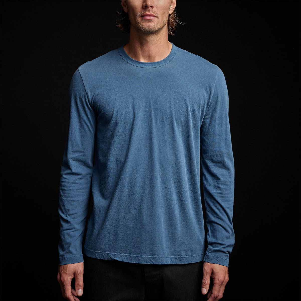 Long Sleeve Crew Neck in Lake Pigment | James Perse Los Angeles