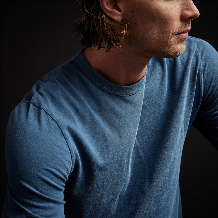 Long Sleeve Crew Neck in Lake Pigment | James Perse Los Angeles