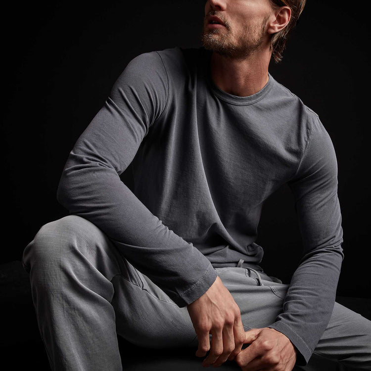 Long Sleeve Crew Neck in North Pigment | James Perse Los Angeles