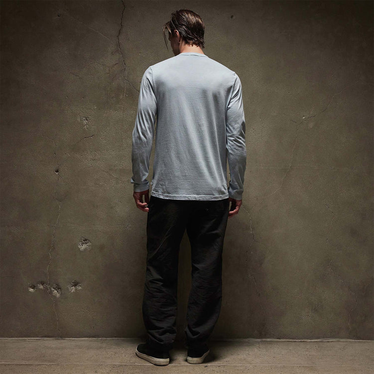 Long Sleeve Crew Neck in Open Sky Pigment | James Perse Los Angeles