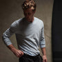 Long Sleeve Crew Neck in Open Sky Pigment | James Perse Los Angeles
