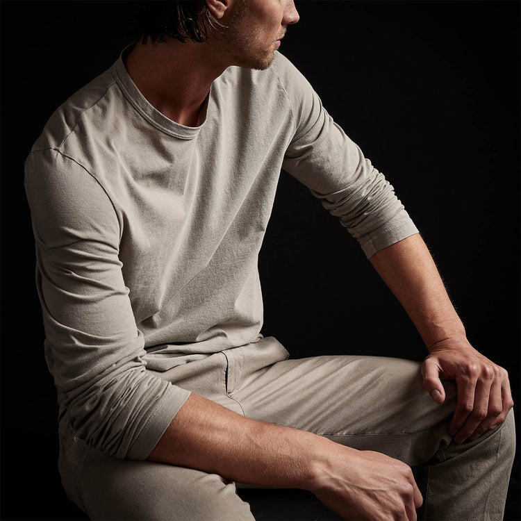 Long Sleeve Crew Neck in Silt Pigment | James Perse Los Angeles 