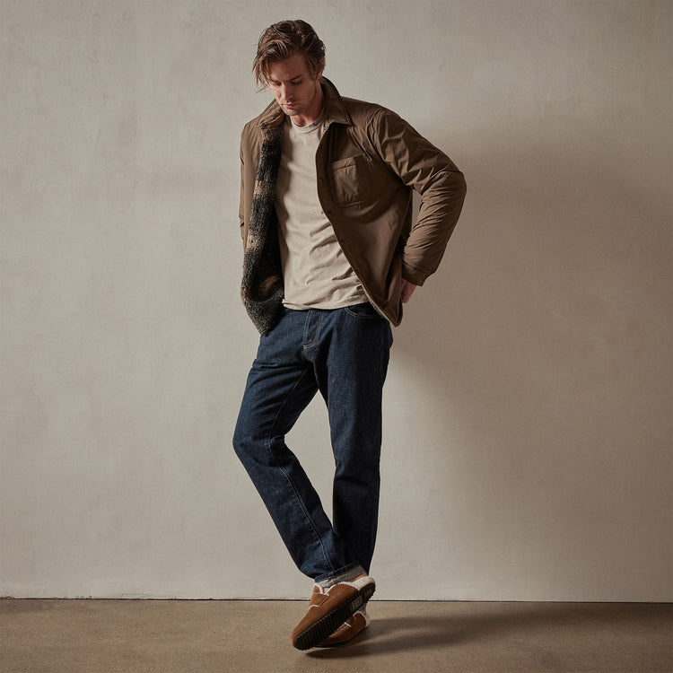 Long Sleeve Crew Neck in Toast Pigment | James Perse Los Angeles