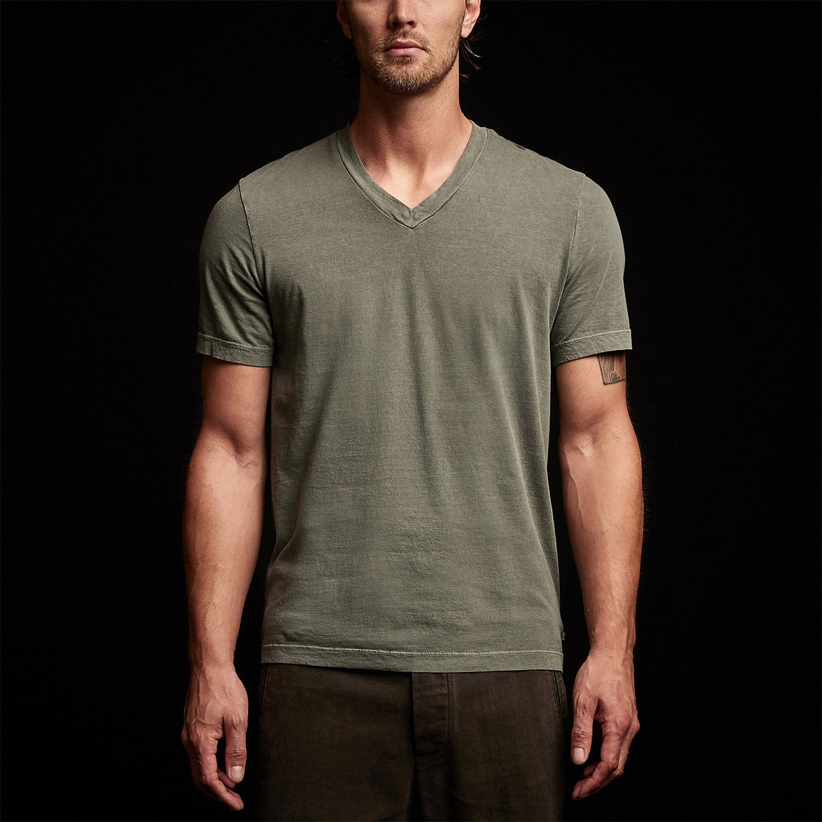 Short Sleeve V Neck in Alligator Pigment | James Perse Los Angeles