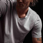 Short Sleeve V Neck in Arctic Pigment | James Perse Los Angeles 