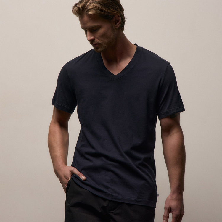 Short Sleeve V Neck in Deep | James Perse Los Angeles